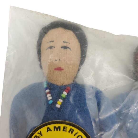 Handmade Native American Indian Cloth Dolls Set - Traditional Attire - Approx. 8 - Picture 3 of 5